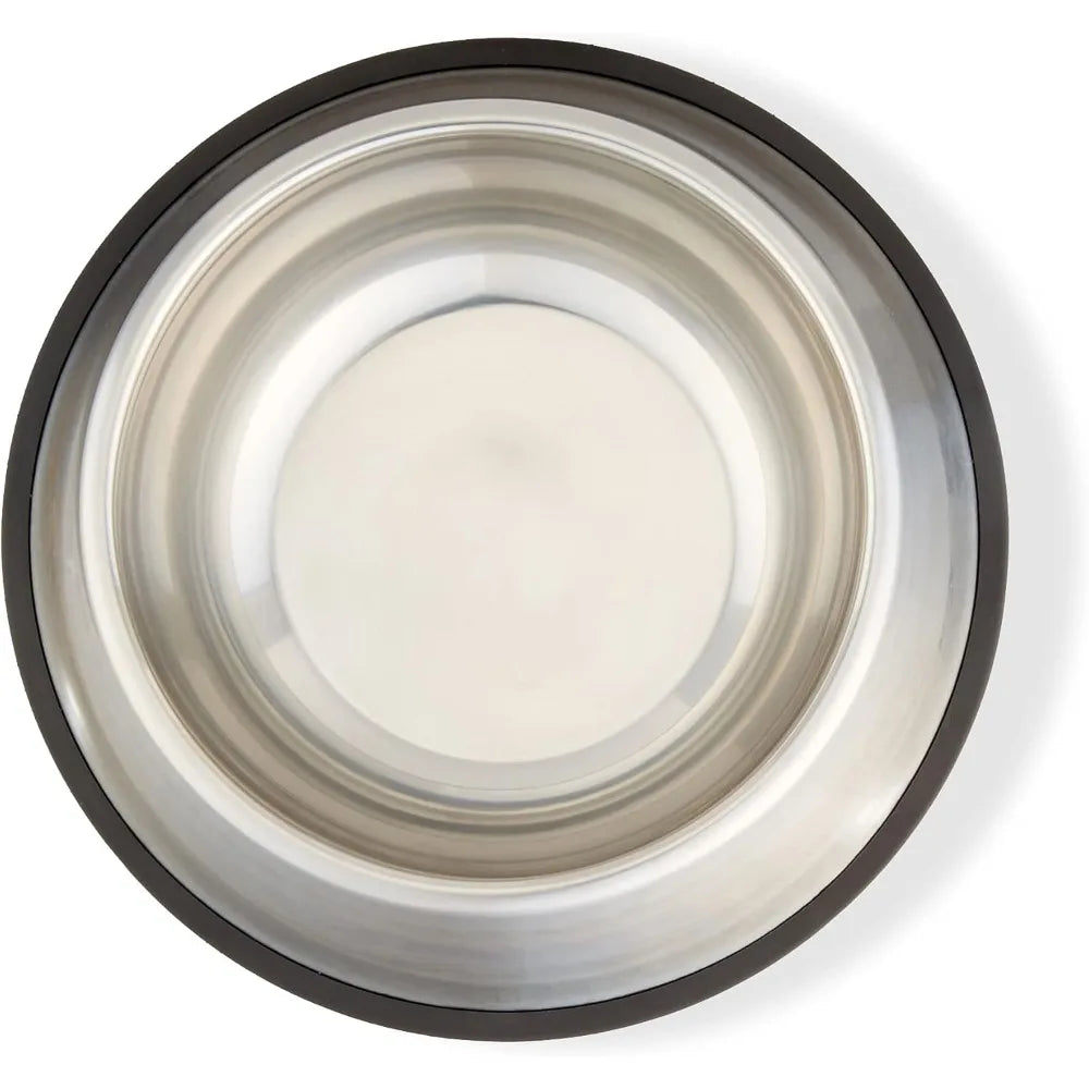 Stainless steel non-slip pet water/food bowls. 2-pack (10 x 2.8 inches), each with a capacity of up to 38 ounces.