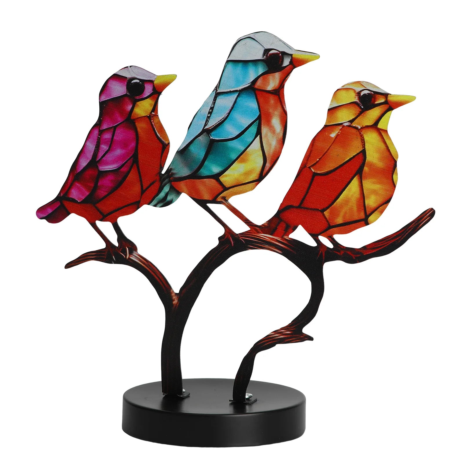 Metal Bird Sculpture, Colorful Home Ornament