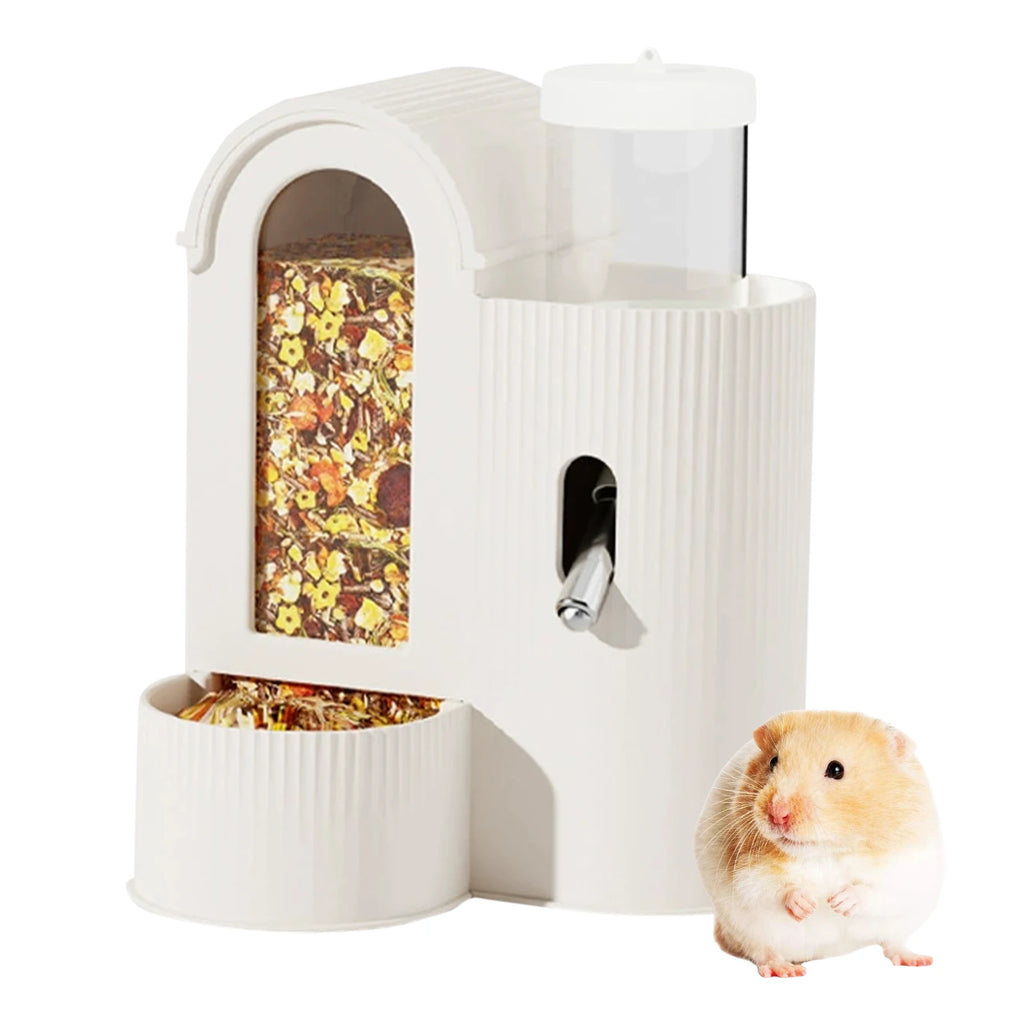 2-in-1 Automatic Food Bowl Leak-Resistant Hamster Feeder And Waterer. Automatic Food Dispenser