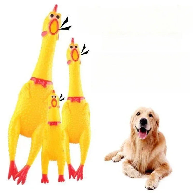 Squeaky Screaming Chicken Pet Toy