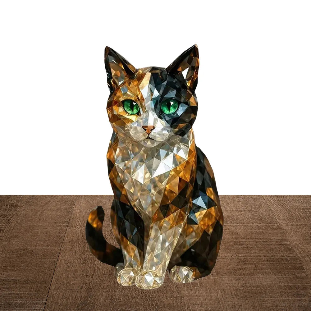 Fake Crystal Animal Sculptures Cat/Dog Figurines