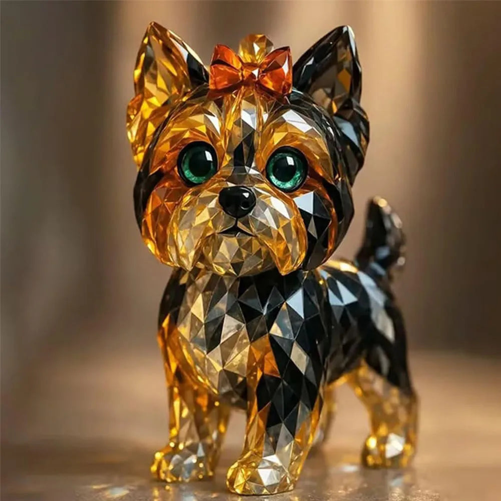 Fake Crystal Animal Sculptures Cat/Dog Figurines