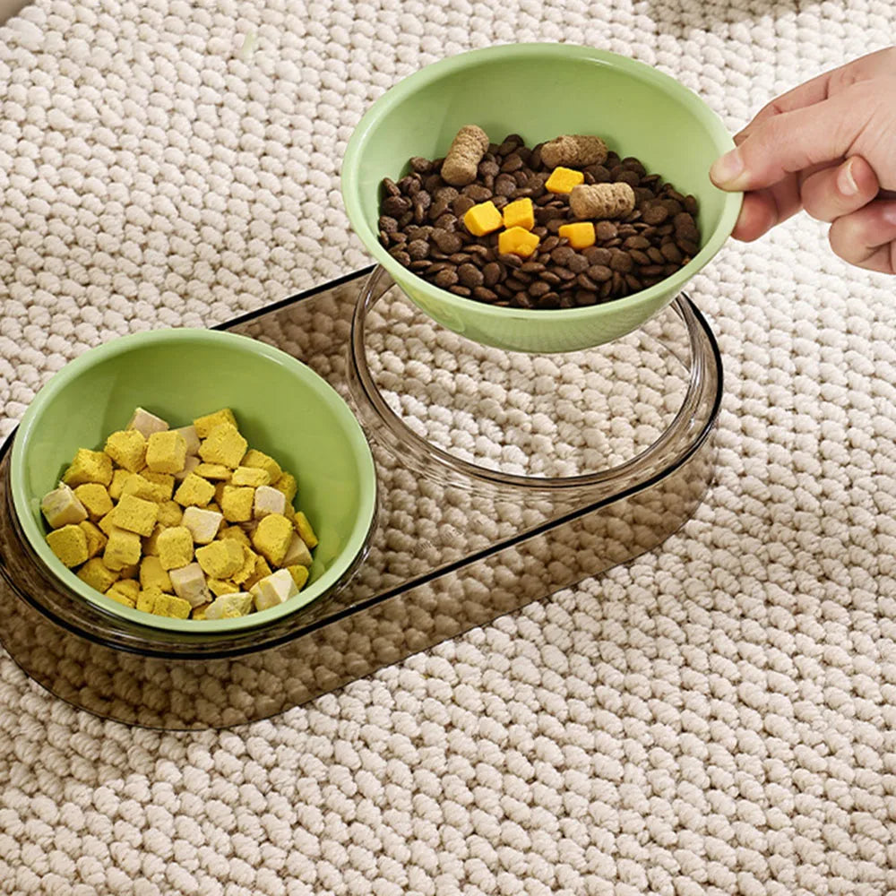 Transparent Neck Protector Luxury Cat Bowl for Feeding & Drinking