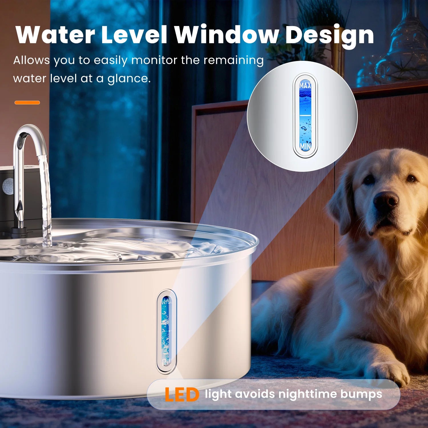 12L Stainless Steel Pet Water Fountain with Motion Sensor, Rechargeable, 3-Stage Filtration System for Cats & Dogs