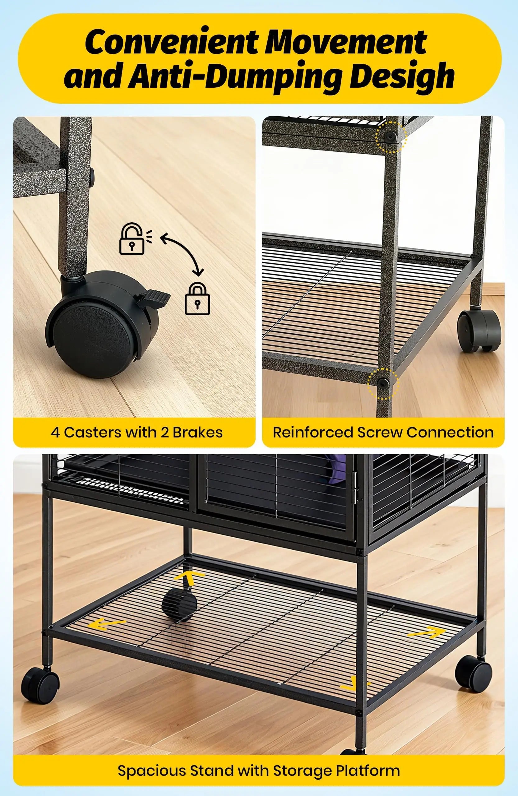 Multi-Level Metal Small Animal Cage