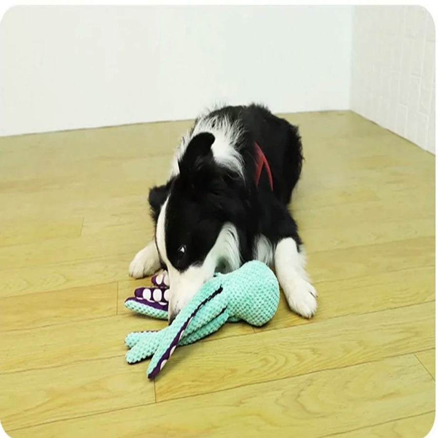 Dog pet plush octopus toy. Interactive sound. Anti-demolition home. Large and small dog boredom companion toy