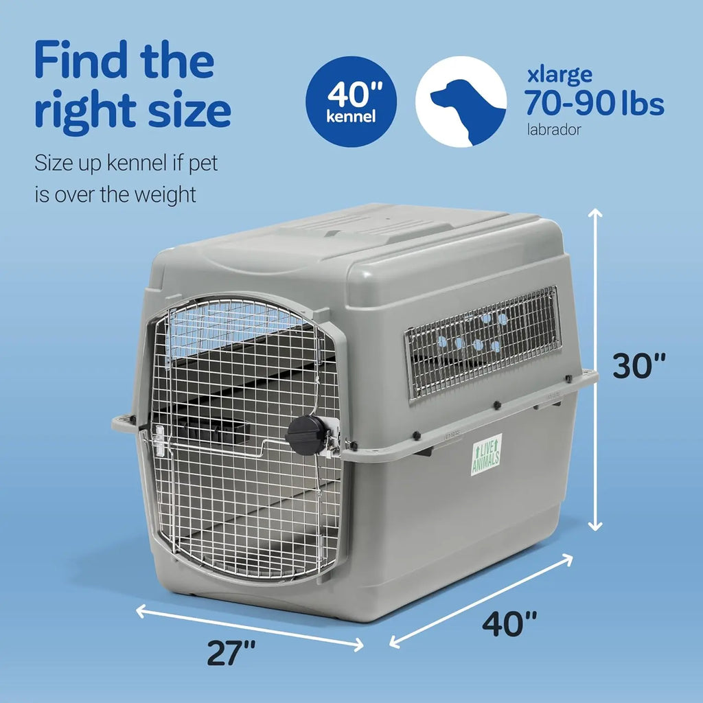 Airline Approved Large Dog Crate for Pets 70-90 lbs, Heavy Duty Travel Kennel with Ventilation