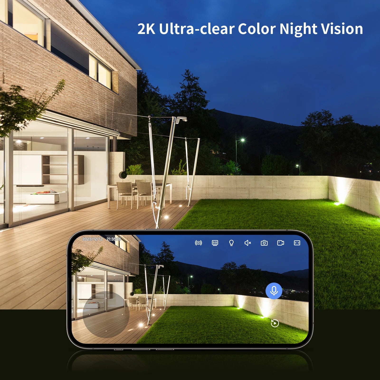 2PCS Indoor/Outdoor Cameras. Pet Camera, WiFi Camera Baby Monitor.  Color Night Vision and 2-Way Audio for Home Security