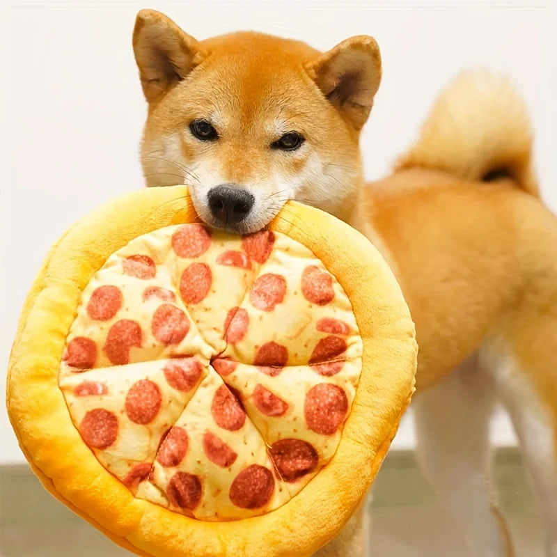 Squeaky Plush Pizza & Shrimp Dog Toy