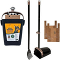 Pooper Scooper Swivel Bin & Rake. Dog Poop Scooper, Black (2 Scented Waste Bags Included)