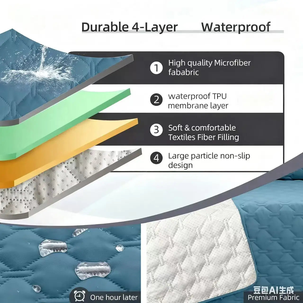 Waterproof Non-Slip Dog Bed Cover and Pet Blanket. Pet Bed Mat for the Car. Incontinence Mattress Protectors. Furniture Couch Cover