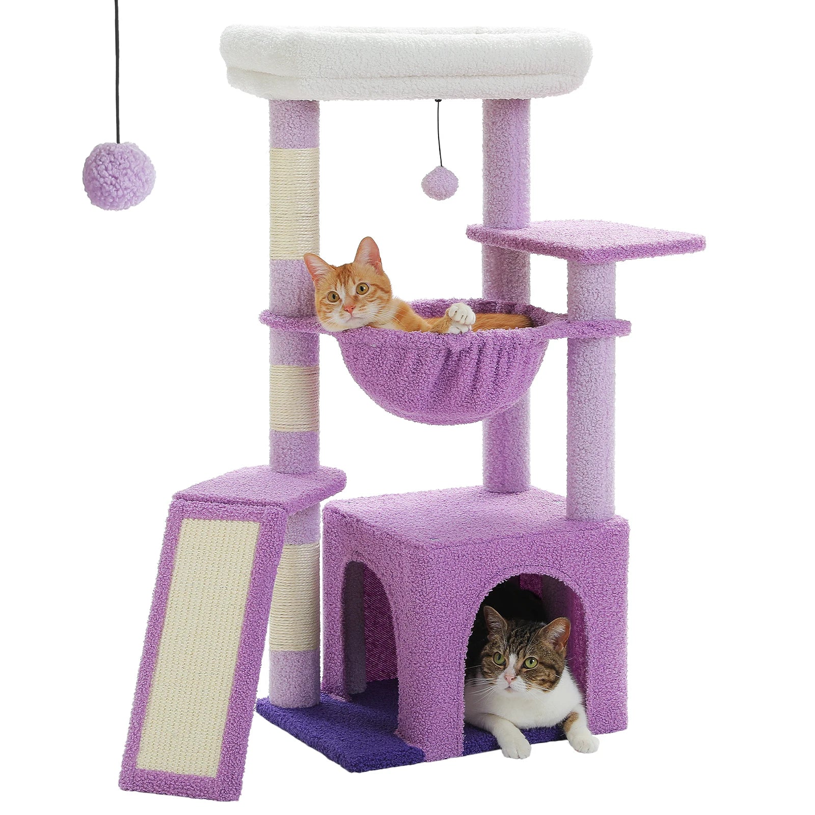 Small Cat Tree Tower with Natural Sisal Scratching Post, Spacious Top Perch, Private Cat Condo. Perfect for Indoor Cats