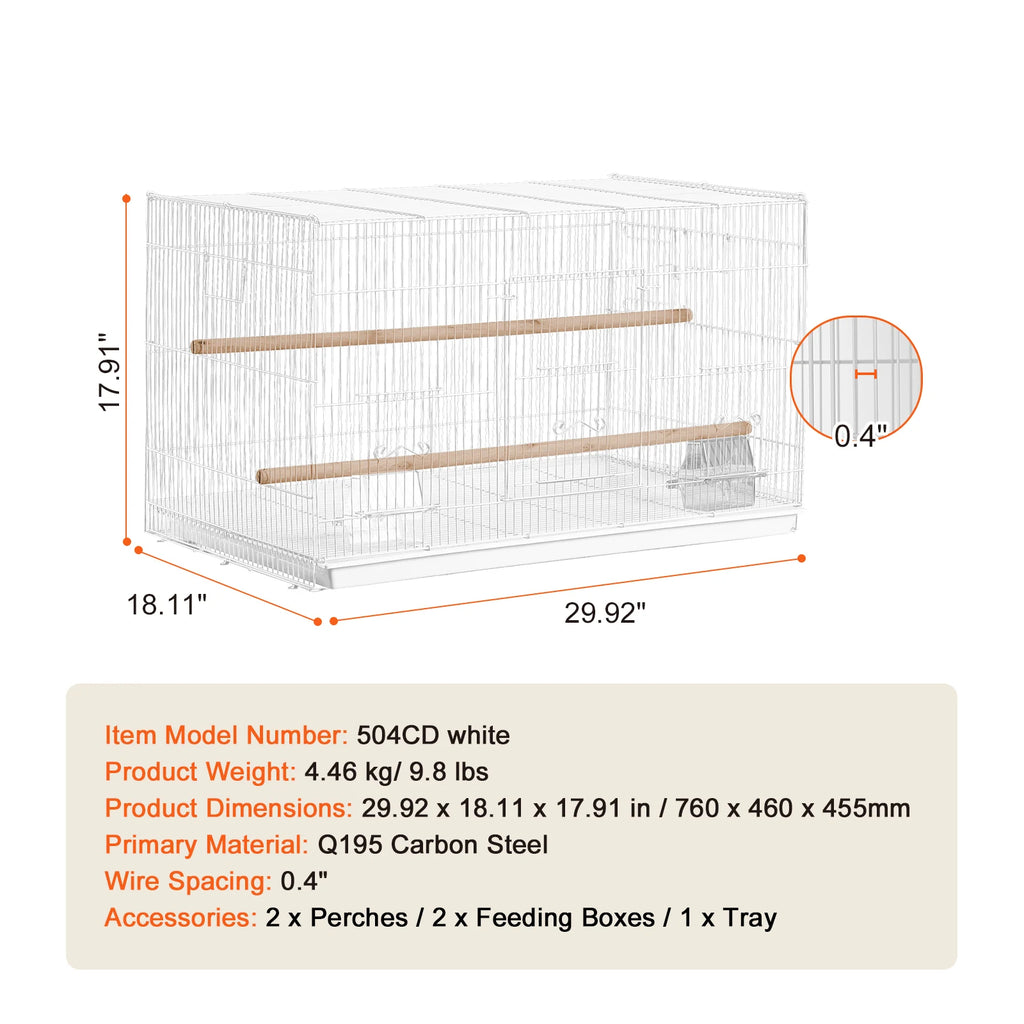 30In Flight Bird Cage that's Stackable, Divided with Handle and Perche