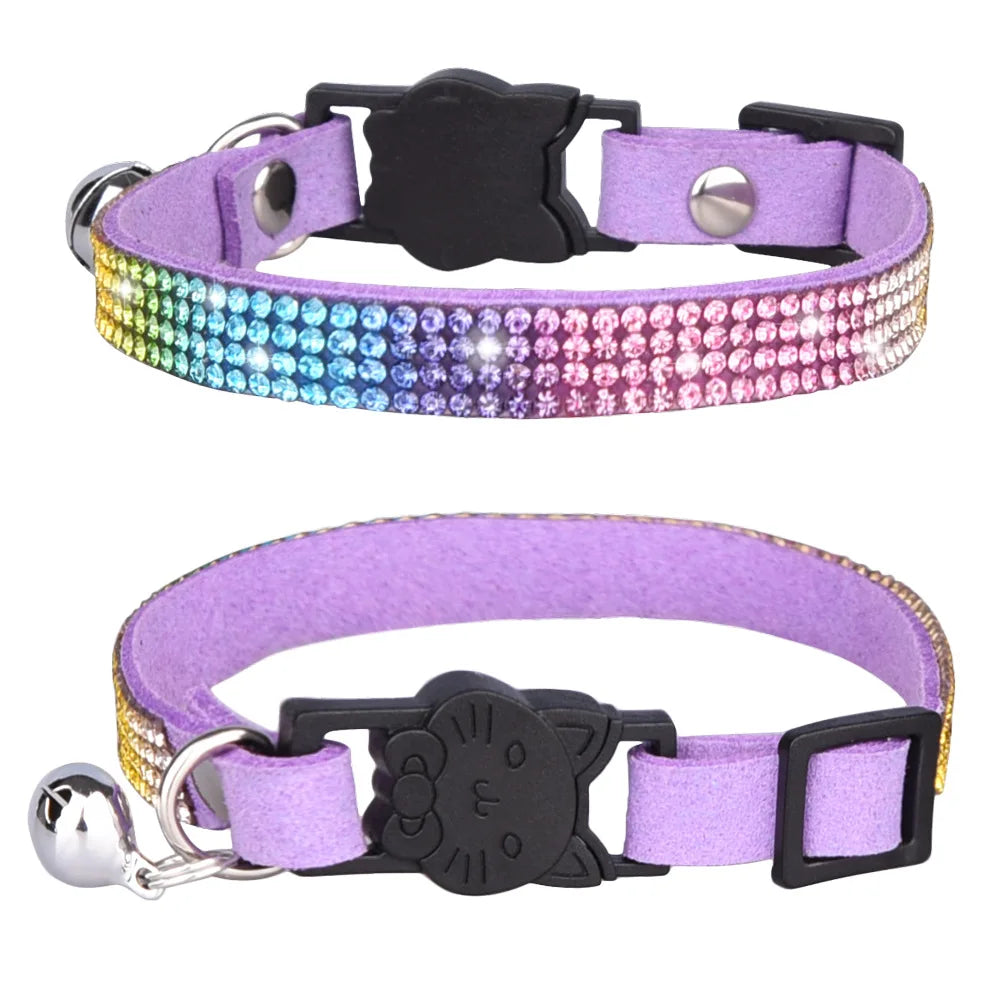 Small Cat Collar with Rhinestone and Quick Release
