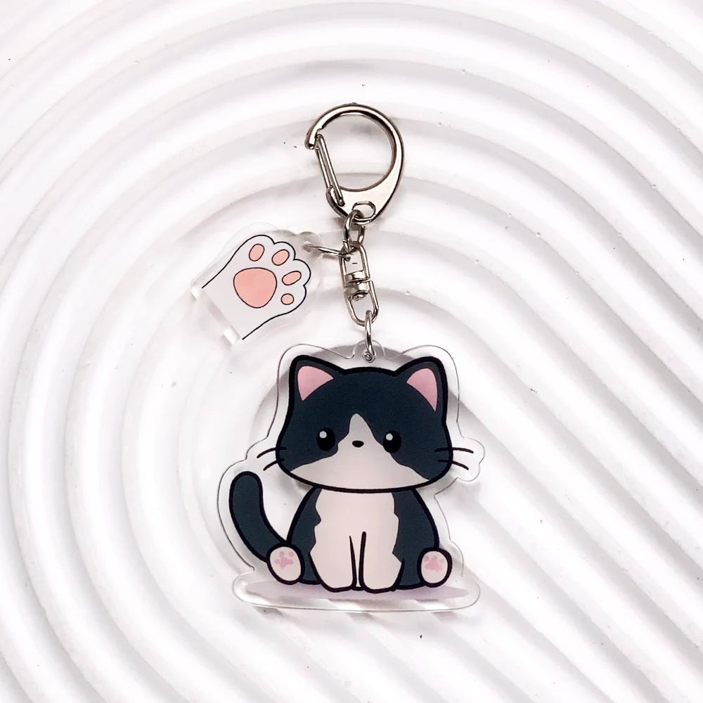 Pet Lover Cat Dog Acrylic Keychain Charms