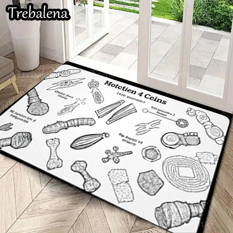 1pc Welcome Door Mat. Dog Toy Pattern Doormat for Pet Lovers Home Decor Entrance Rug