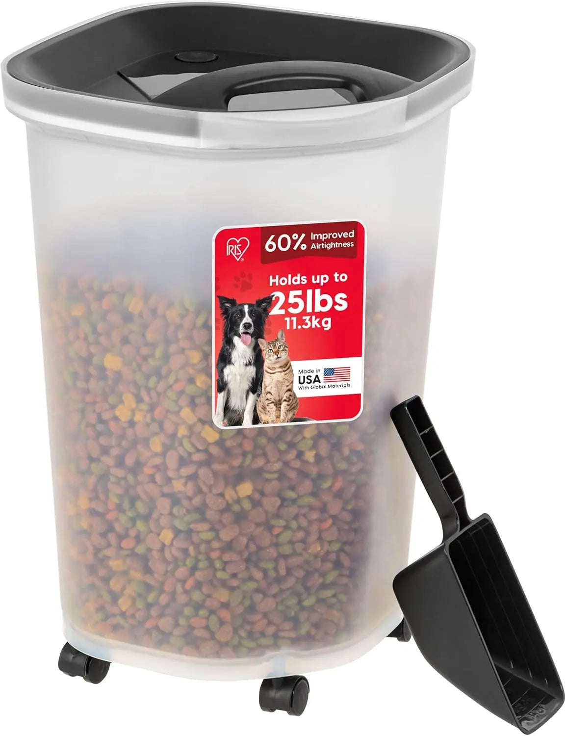 Airtight Pet Food Container. Available in different sizes, and is on Wheels