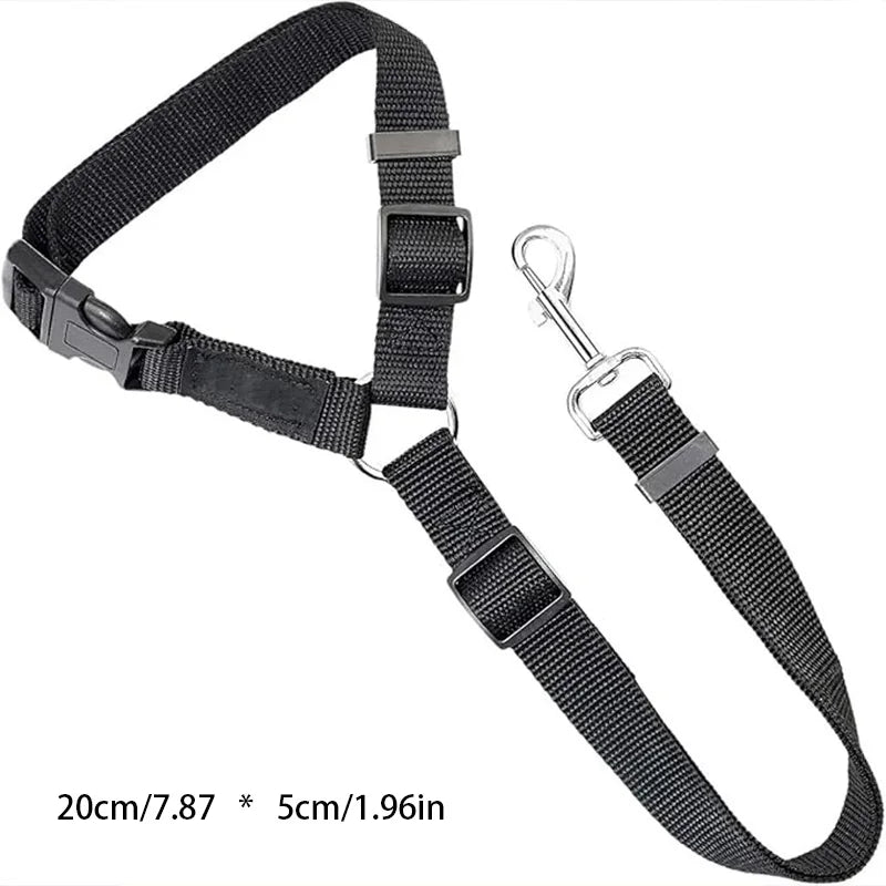 Adjustable 2-in-1 Pet Car Seat Belt for Dogs and Cats Safety
