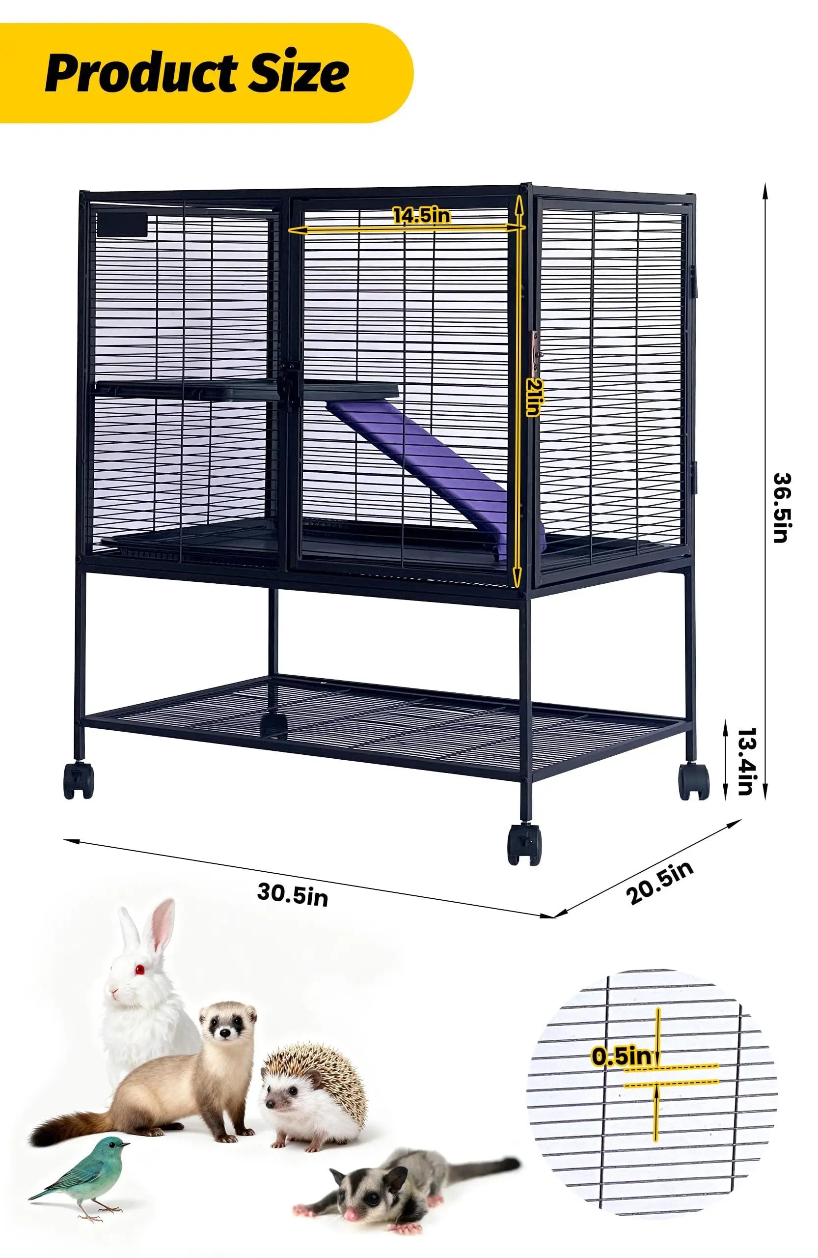 Multi-Level Metal Small Animal Cage