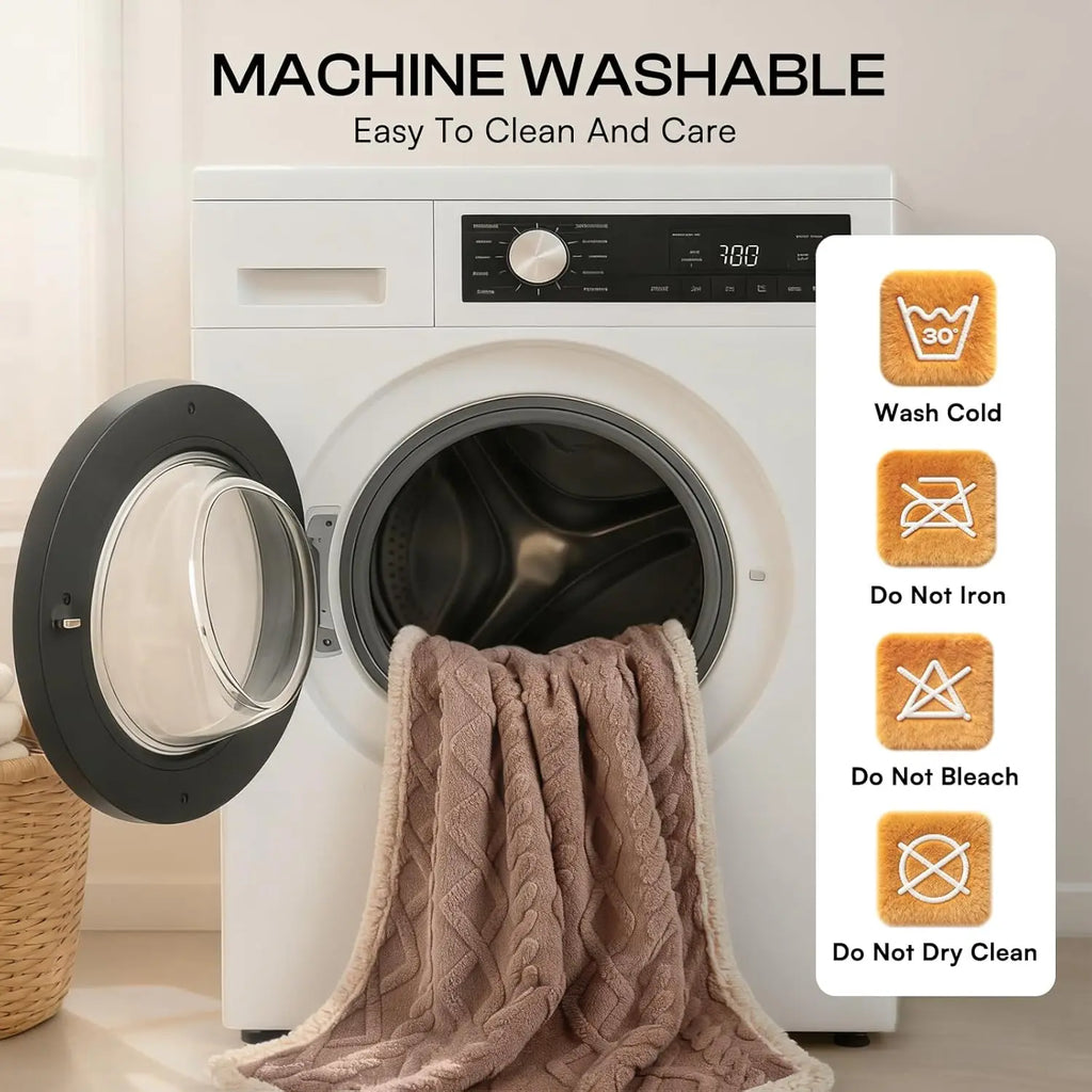 Waterproof Pet Blanket for Sofa, Bed, Reversible Sherpa Fleece Furniture Protector for Dogs and Cats. Khaki Queen Size (90" x 82")