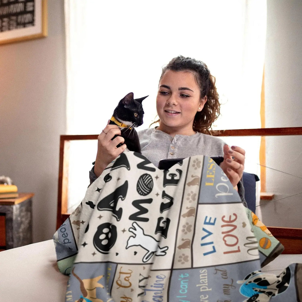 Soft Cat Lover Blanket 50x60 Inches, Perfect Gift for Women and Cat Enthusiasts, Lightweight and Warm