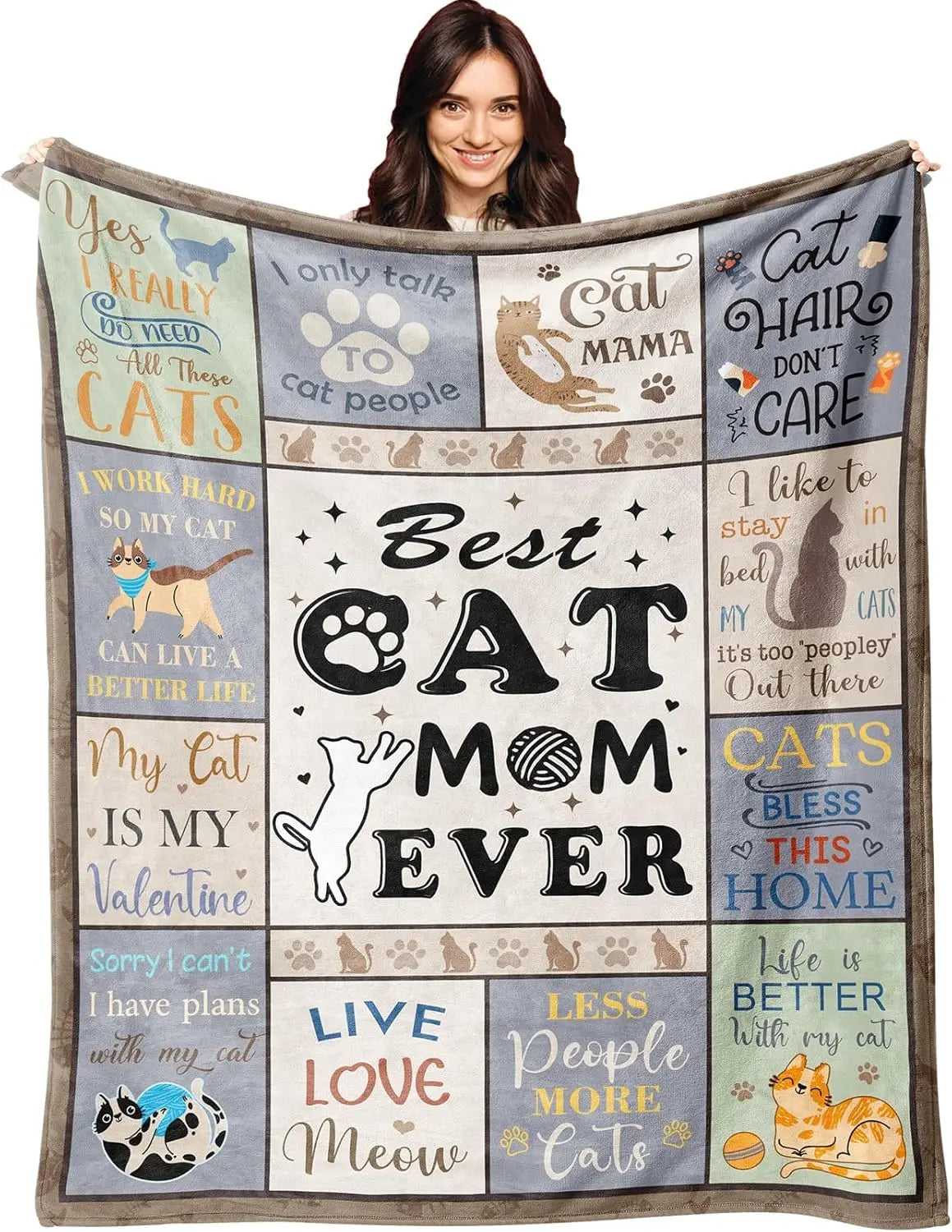 Soft Cat Lover Blanket 50x60 Inches, Perfect Gift for Women and Cat Enthusiasts, Lightweight and Warm