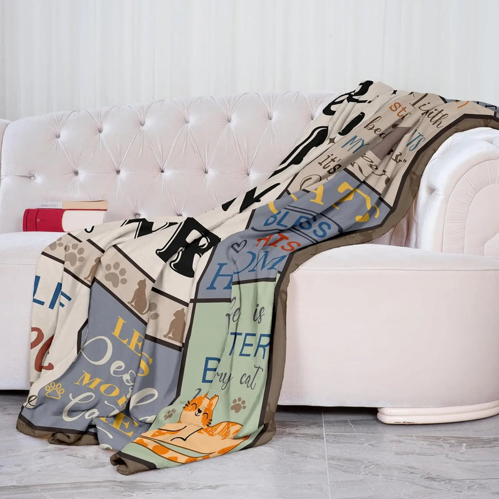 Soft Cat Lover Blanket 50x60 Inches, Perfect Gift for Women and Cat Enthusiasts, Lightweight and Warm