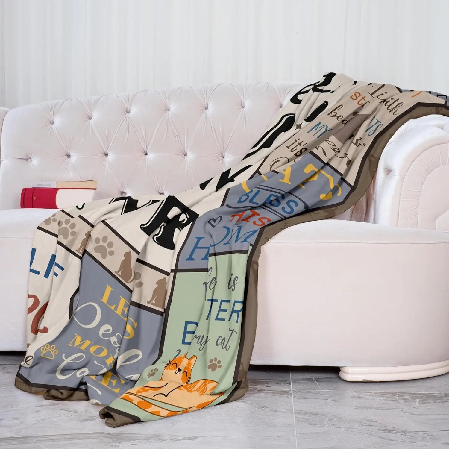 Soft Cat Lover Blanket 50x60 Inches, Perfect Gift for Women and Cat Enthusiasts, Lightweight and Warm