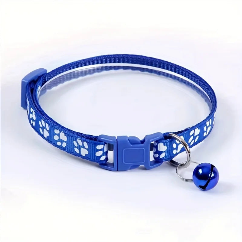 Fashion Pet Cats Collar. Colorful Pattern. Cute Bell.