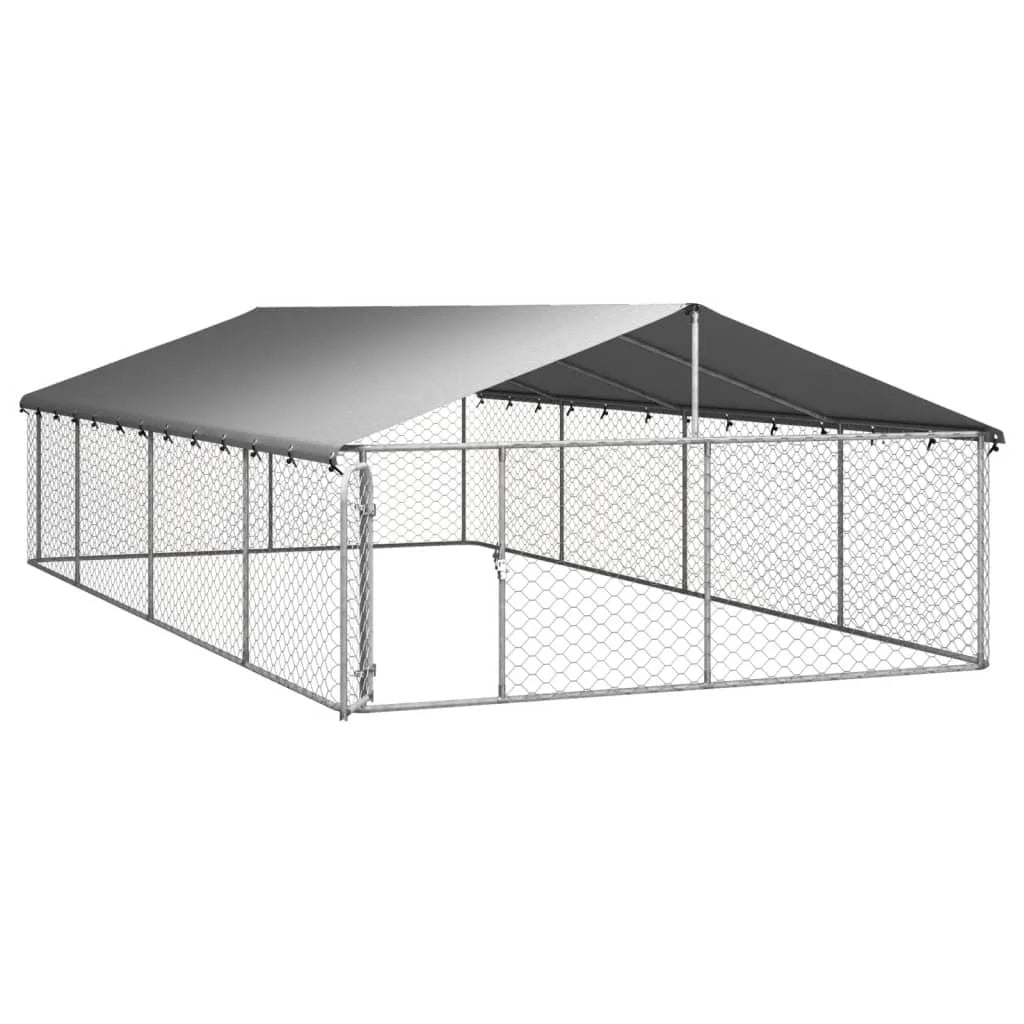 Outdoor Kennel with Roof 600x300x150 cm /100x100x150 cm/200x100x150 cm. Kennels and Fences for Dogs Galvanized Steel Large Kennel