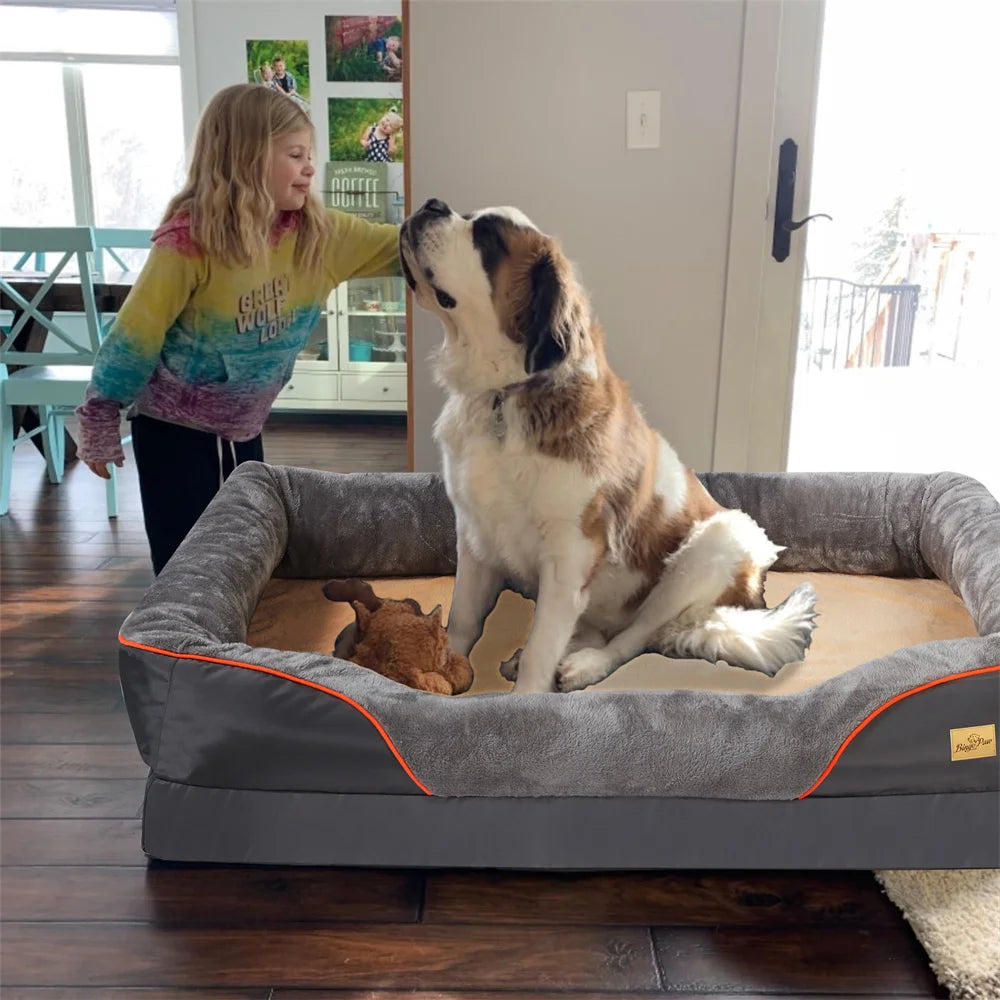 Jumbo Large Orthopedic Dog Bed with Memory Foam