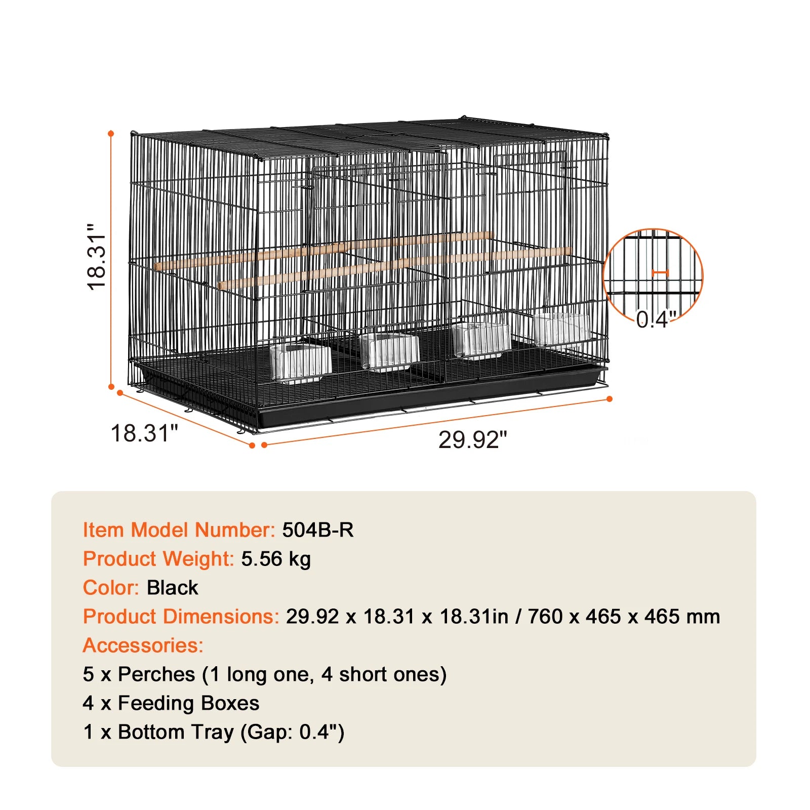 30In Flight Bird Cage that's Stackable, Divided with Handle and Perche