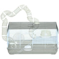Compact Gerbil or Dwarf Hamster Cage with Tubes Exercise, Wheel, Food Dish and Water Bottle