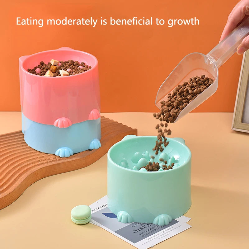 Cat slow food bowl. Anti-choking bowl and neck protection design