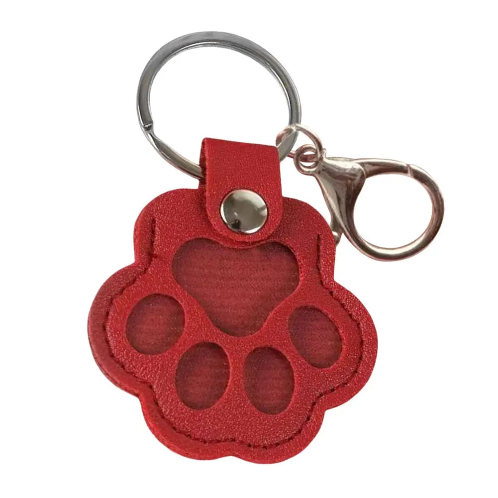 Adorable Paw Print Keychains Commemorative Pet Hair Storage Bag for Pet Lovers