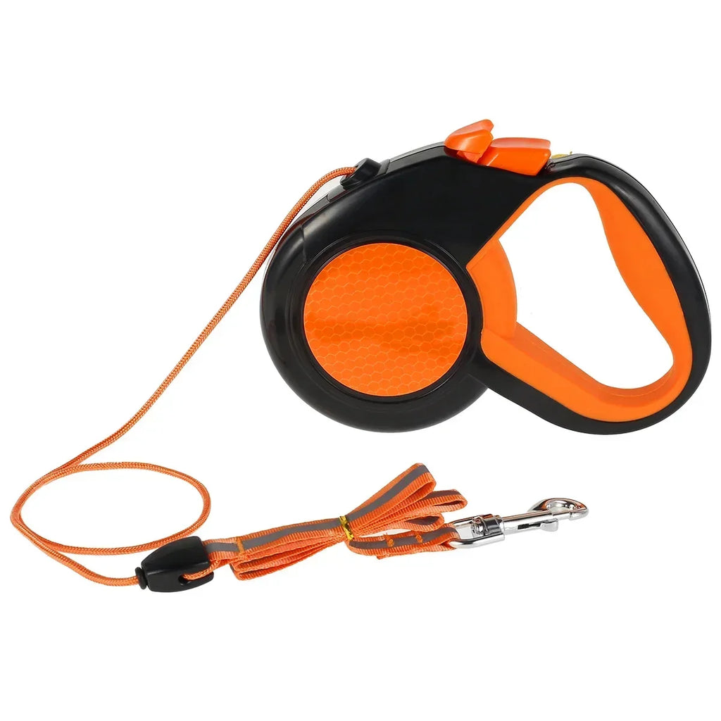Retractable Dog Lead. Heavy Duty Pet Walking Leash with Strong Reflective Tape. Non-Slip Handle. For Small Medium Large Dogs