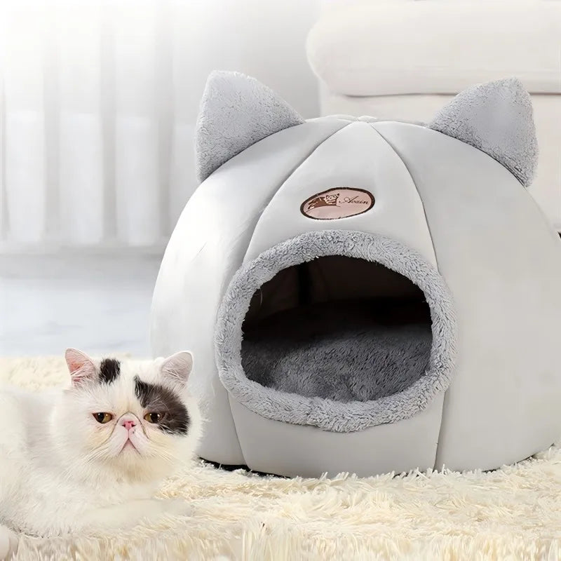 Cat Bed with Cat Ears. Comfortable and Soft Machine Washable