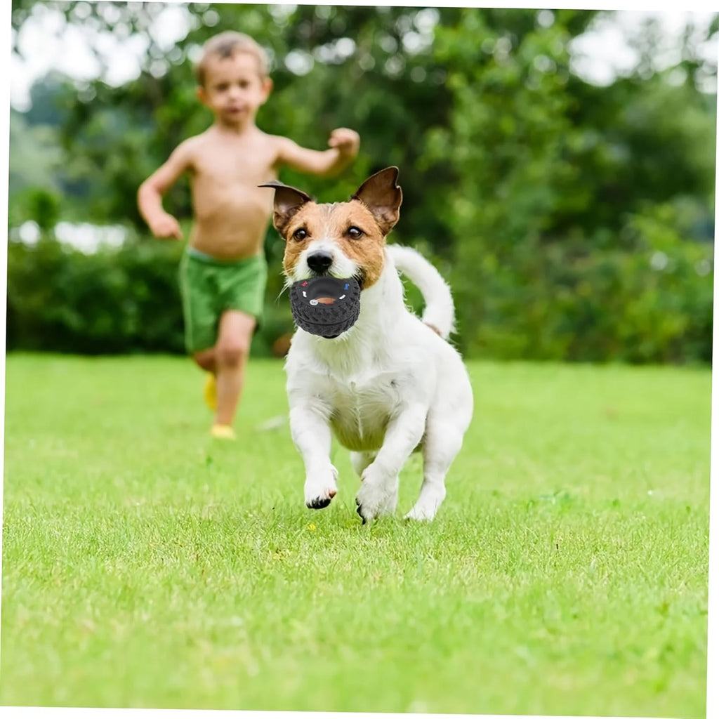 1pc Durable Dog Chew Wheel Toy. Chew-Resistant Interactive Sound Teeth Training