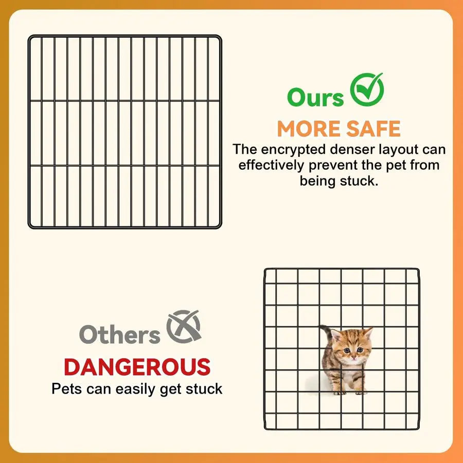 Cage, 3Tier DIY Cat Enclosures. Cat Playpen Indoor and Outdoor with Hammock. Detachable Metal Wire Kennel