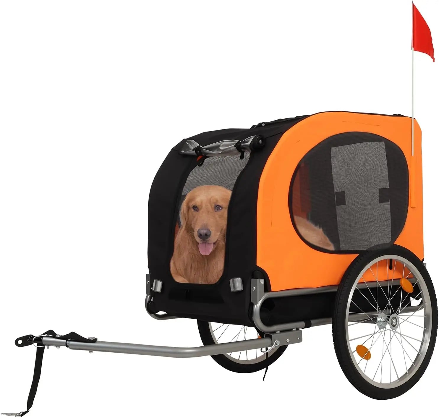 Folding Dog Bike Trailer with Universal Bicycle Coupler