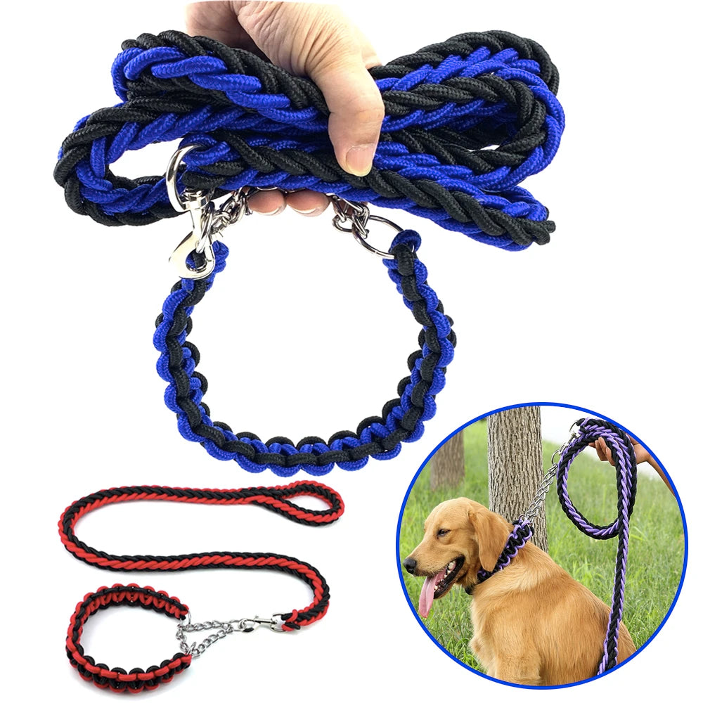 Nylon Braided Dog Collar And Leash Set For Small, Medium and Large Dog