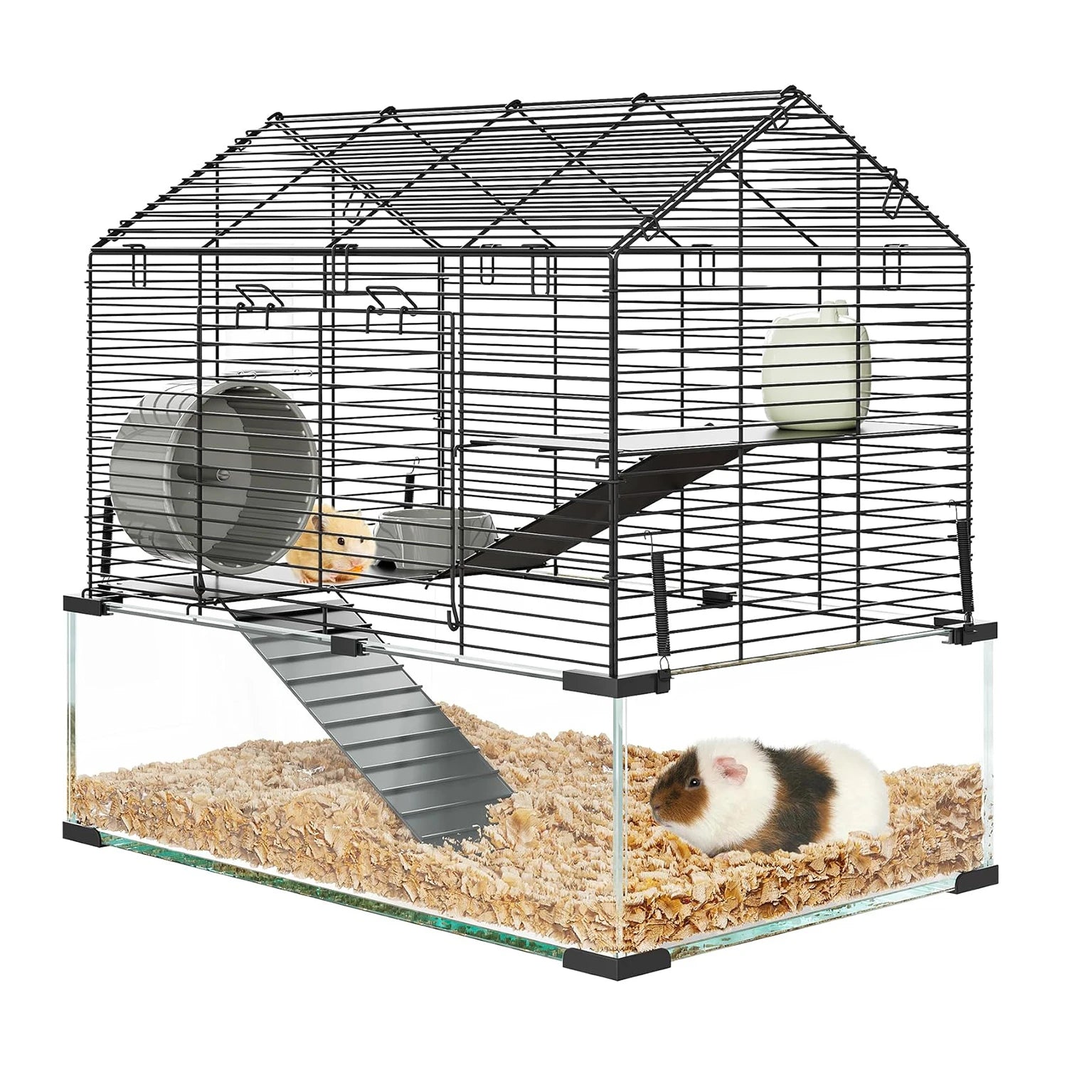 Small Animal Cage Habitats with Water Bottle for Rats Hamsters & Hedgehogs Guinea Pigs