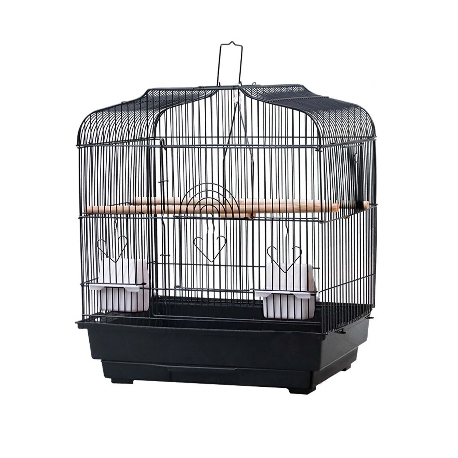 Bird Cage With Handle, Standing Pole, Food Container and Swing