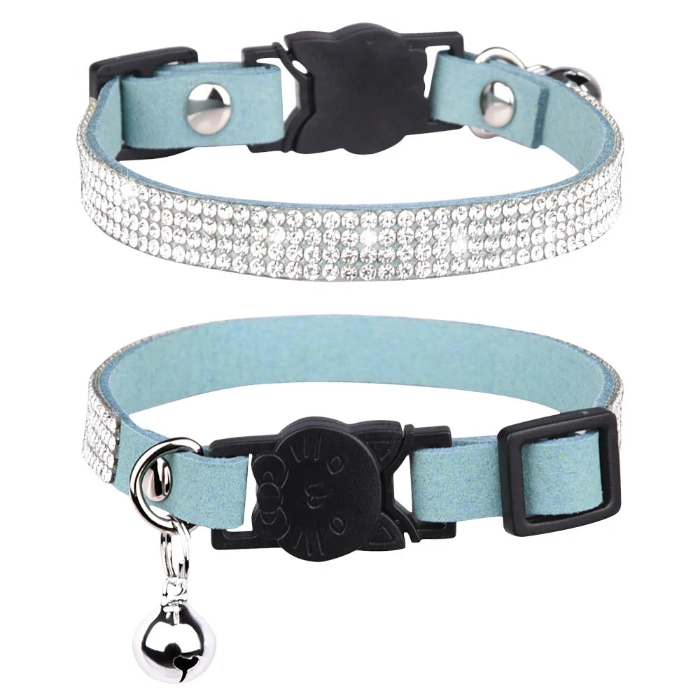 Small Cat Collar with Rhinestone and Quick Release