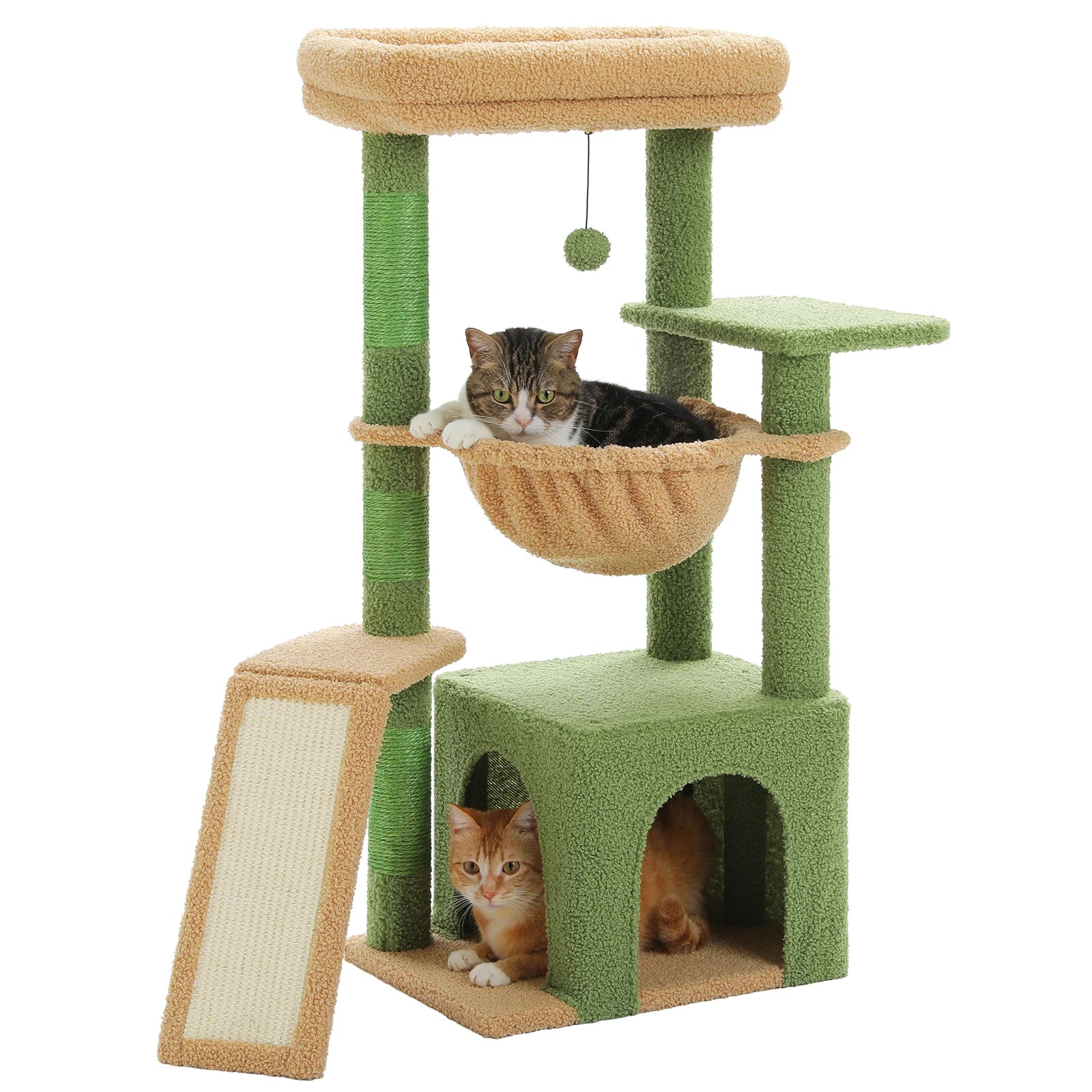 Small Cat Tree Tower with Natural Sisal Scratching Post, Spacious Top Perch, Private Cat Condo. Perfect for Indoor Cats