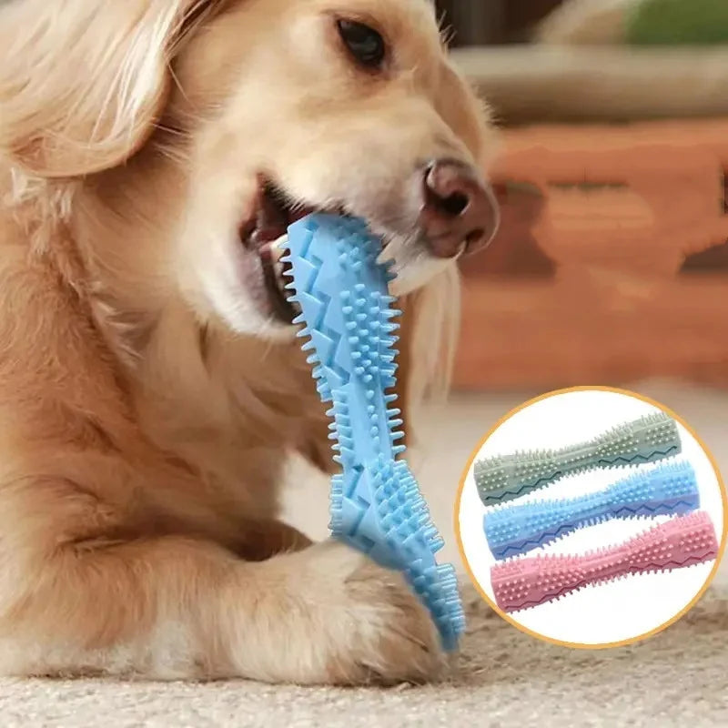 Dog Teething Toy. Chew Stick Bite Resistant Fun. Leak Proof Food Toy. Pet Teether Cleaner Stick