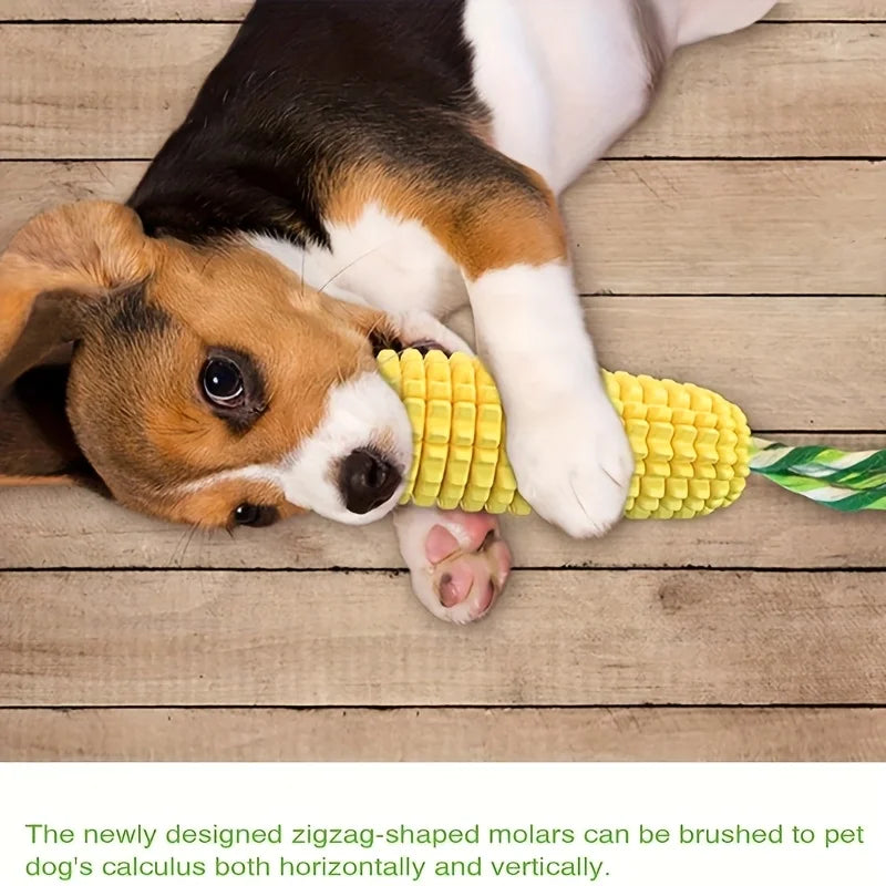 Indestructible Dog Chew Toy. Heavy-Duty Rubber Corn Grain Texture for Medium, Large Dogs and Puppies. Powerful Chewers Dental Care