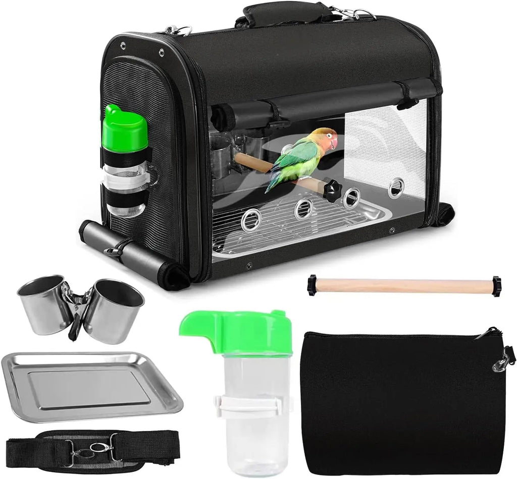 Lightweight Bird Travel Cage Backpack with Stand