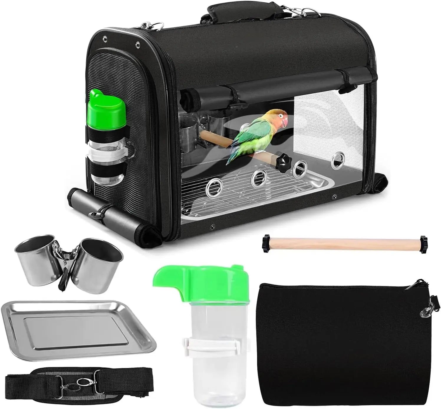 Lightweight Bird Travel Cage Backpack with Stand