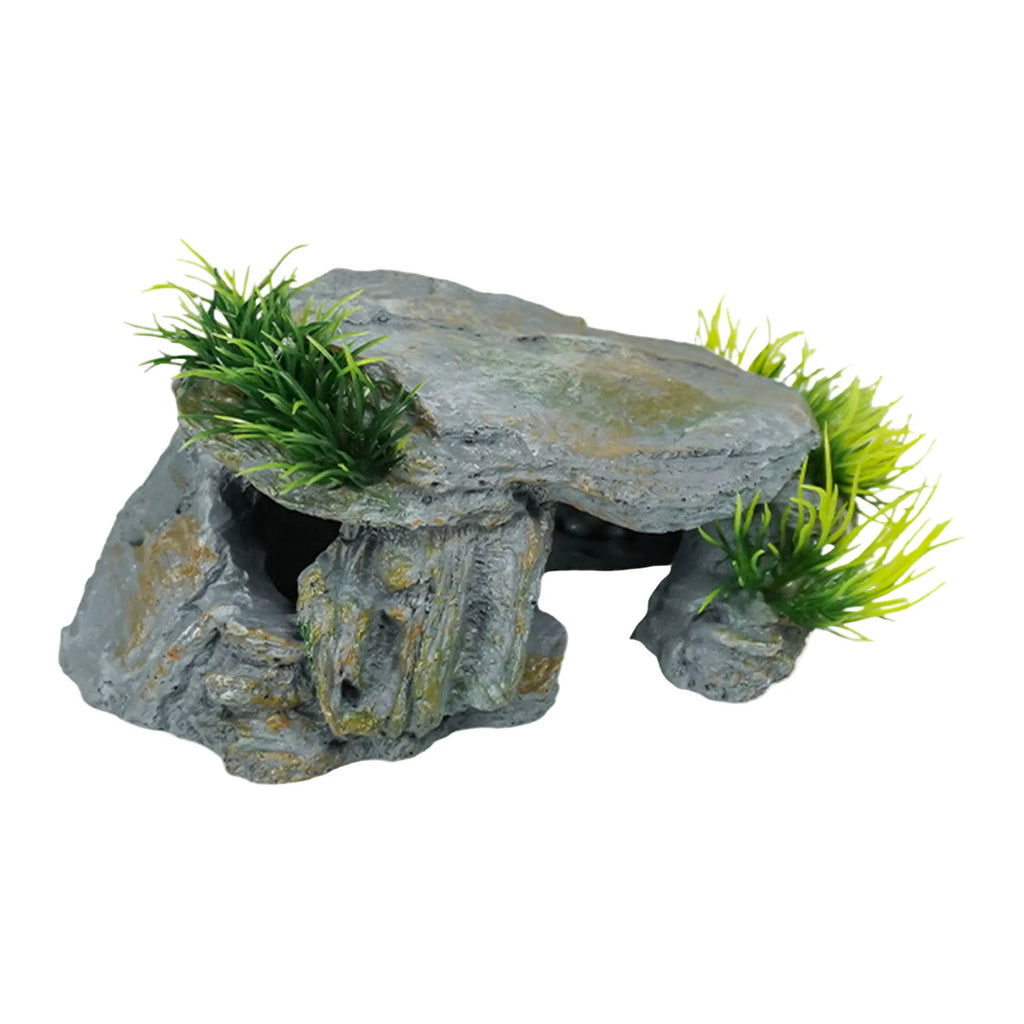 Aquarium Reptile Cave. Turtle Bask Back Caves Platform. Snake Hiding Cave